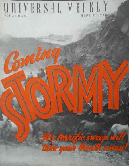 UNIVERSAL WEEKLY magazine side cover 28 September 1935