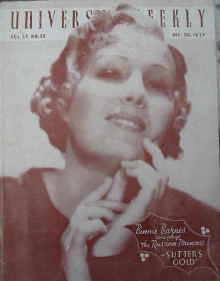 UNIVERSAL WEEKLY magazine side cover 28 December 1935