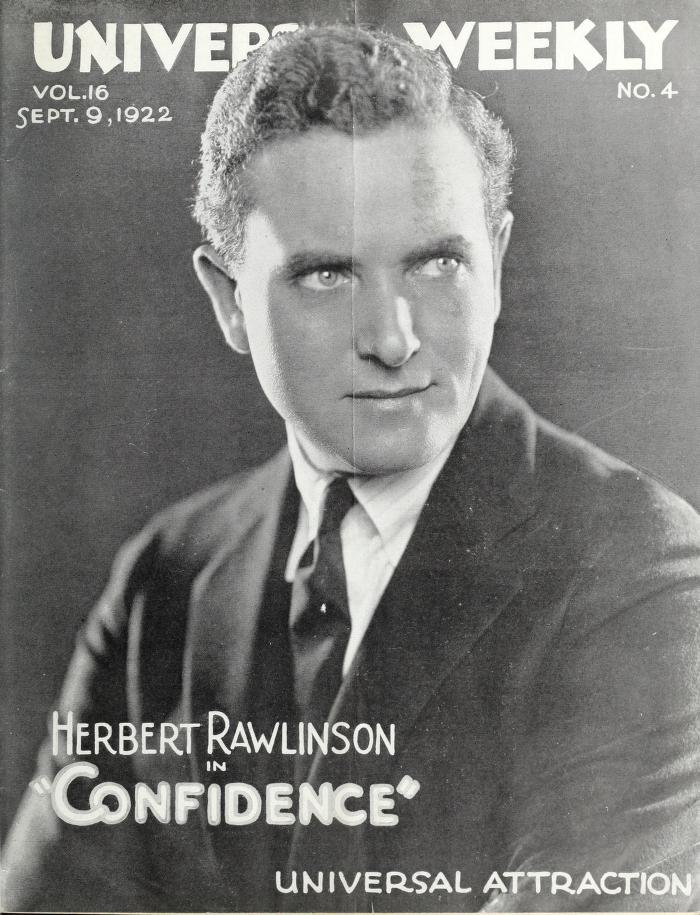 UNIVERSAL WEEKLY magazine side cover 9 September 1922