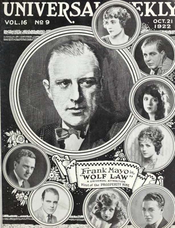 UNIVERSAL WEEKLY magazine side cover 21 October 1922