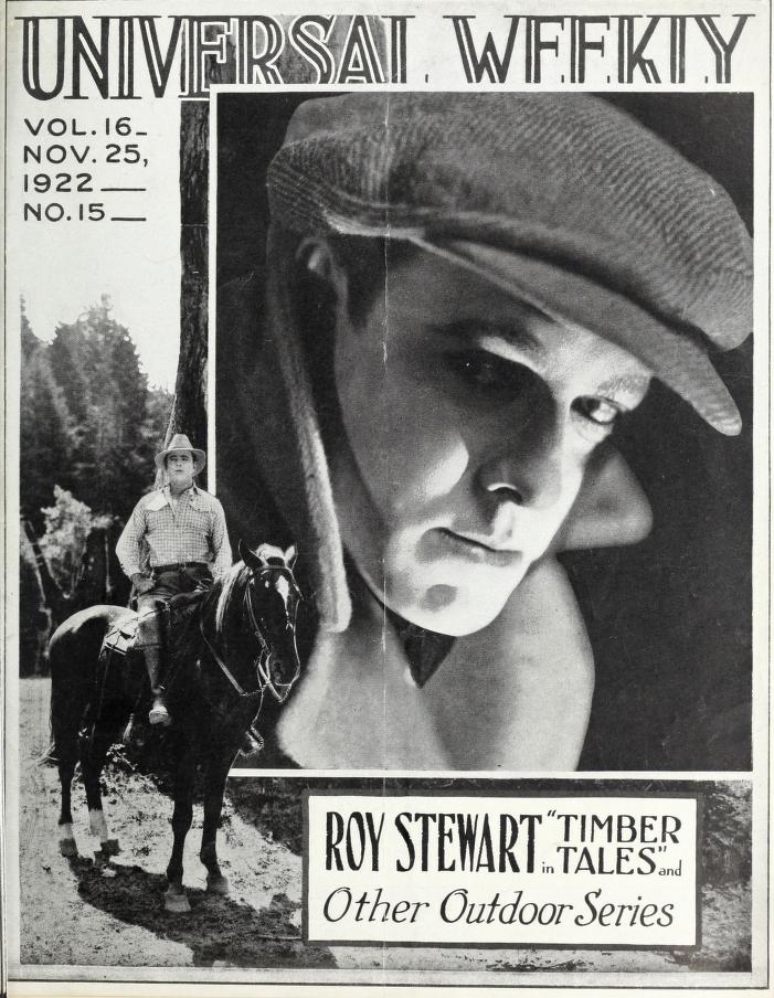 UNIVERSAL WEEKLY magazine side cover 25 November 1922