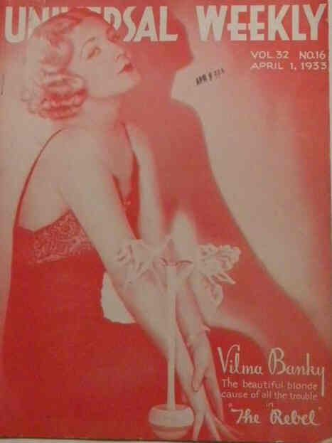 UNIVERSAL WEEKLY magazine side cover  Vol 32 # 16 1 April 1933