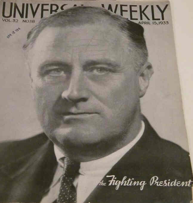 UNIVERSAL WEEKLY magazine side cover  Vol 32 # 18 15 April 1933