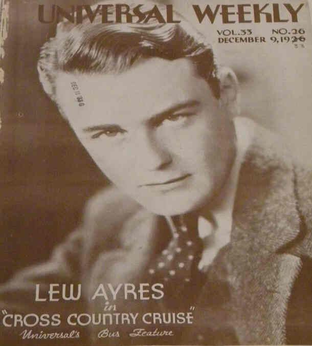 UNIVERSAL WEEKLY magazine side cover  Vol 33 # 26 9 December 1933