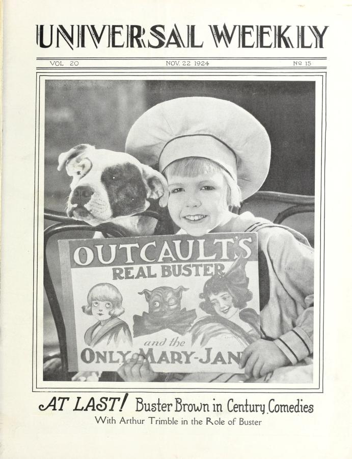 UNIVERSAL WEEKLY magazine side cover  Vol 20 # 15 22 November 1924