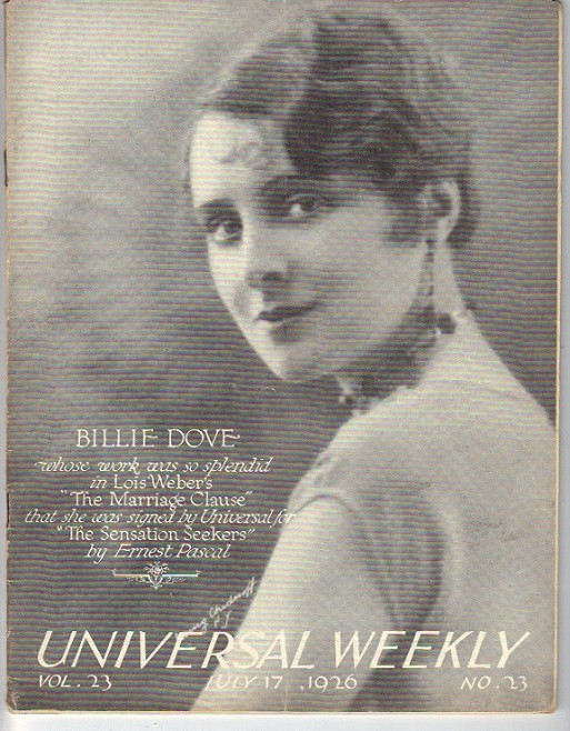 UNIVERSAL WEEKLY magazine side cover  Vol 23 # 23 17 July 1926