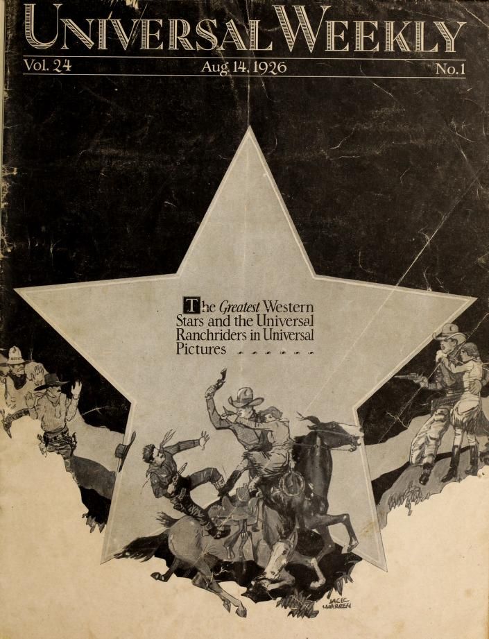 UNIVERSAL WEEKLY magazine side cover 14 August 1926