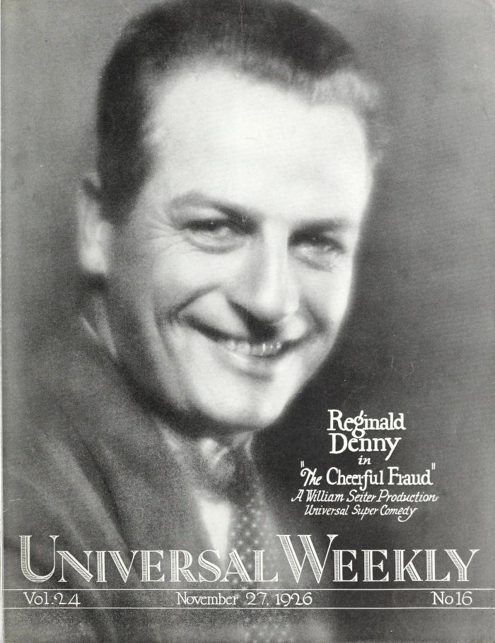 UNIVERSAL WEEKLY magazine side cover  Vol 24 # 16 27 November 1926