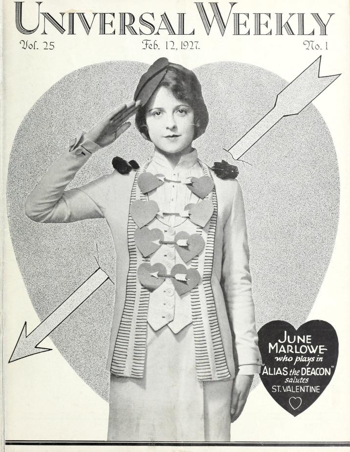 UNIVERSAL WEEKLY magazine side cover  Vol 25 # 1 12 February 1927