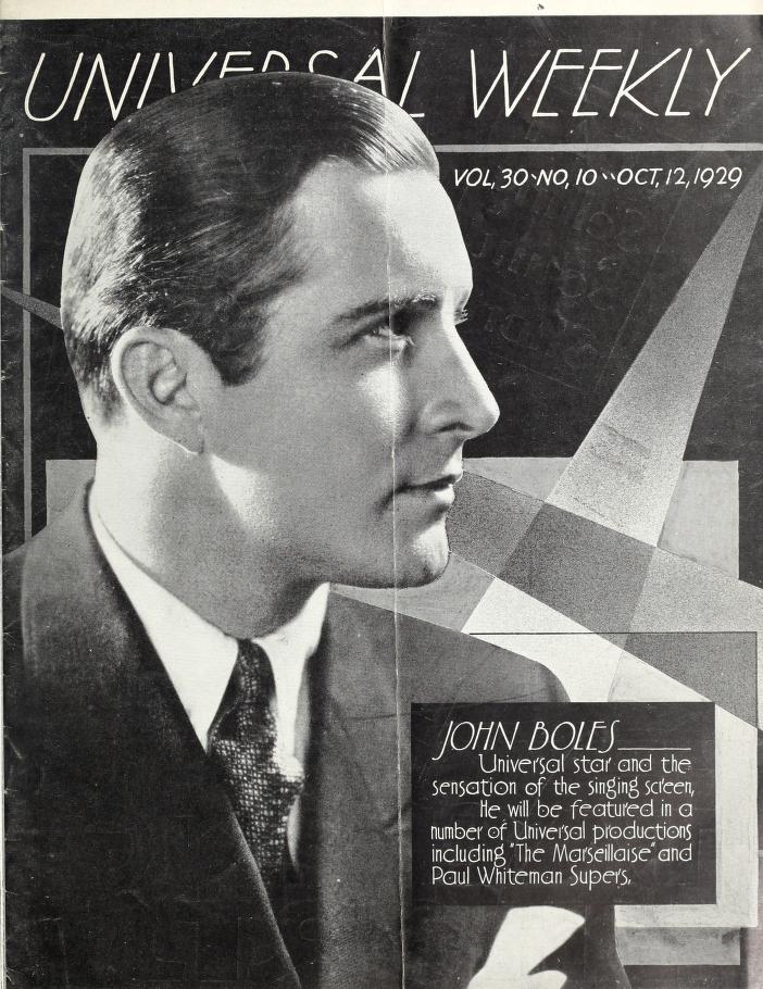 UNIVERSAL WEEKLY magazine side cover  Vol 30 # 10 12 October 1929