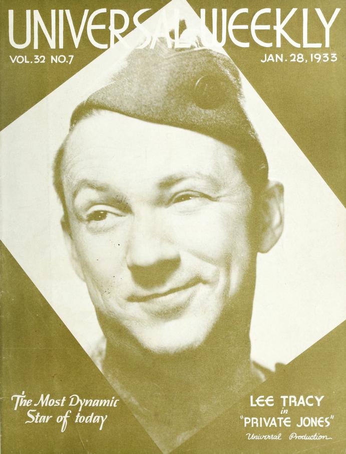 UNIVERSAL WEEKLY magazine side cover  Vol 32 # 7 28 January 1933