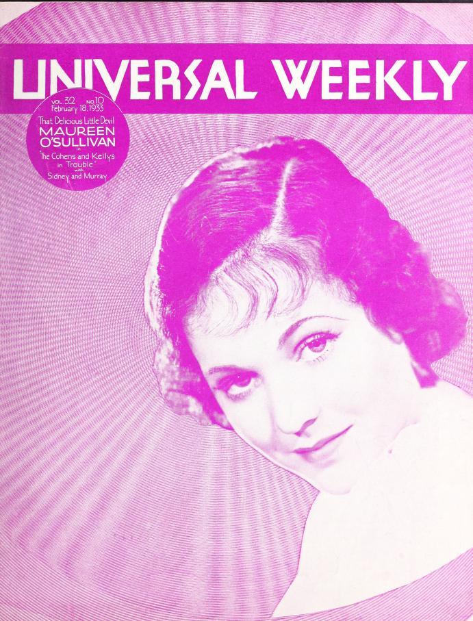 UNIVERSAL WEEKLY magazine side cover  Vol 32 # 10 18 February 1933