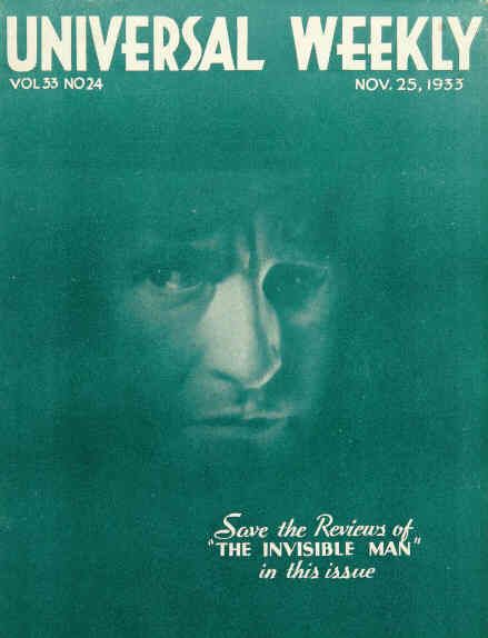 UNIVERSAL WEEKLY magazine side cover  Vol 33 # 24 25 November 1933