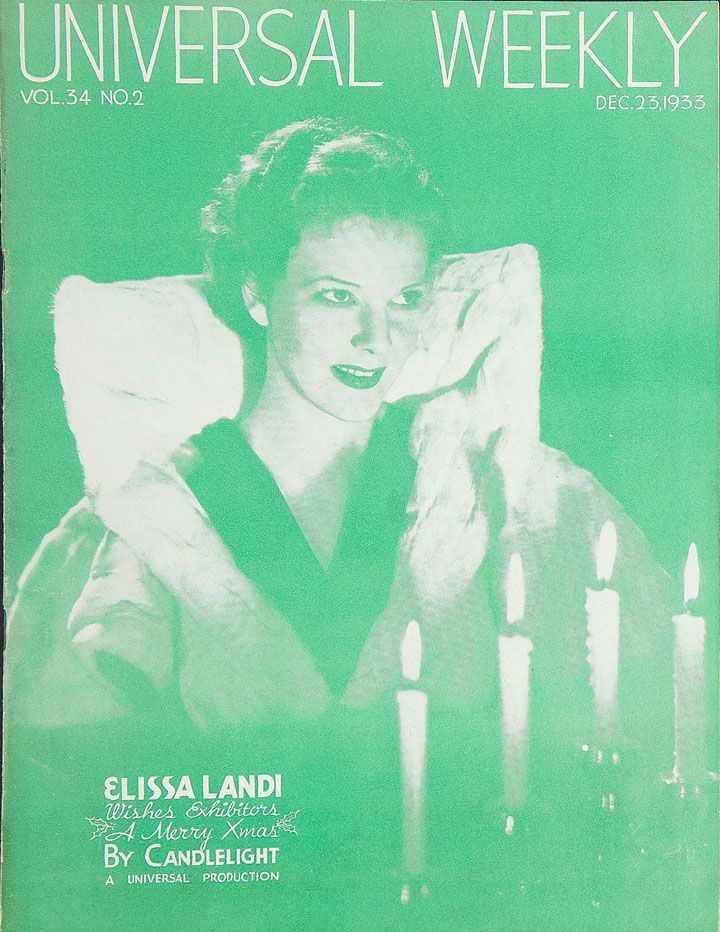 UNIVERSAL WEEKLY magazine side cover  Vol 34 # 2 23 December 1933