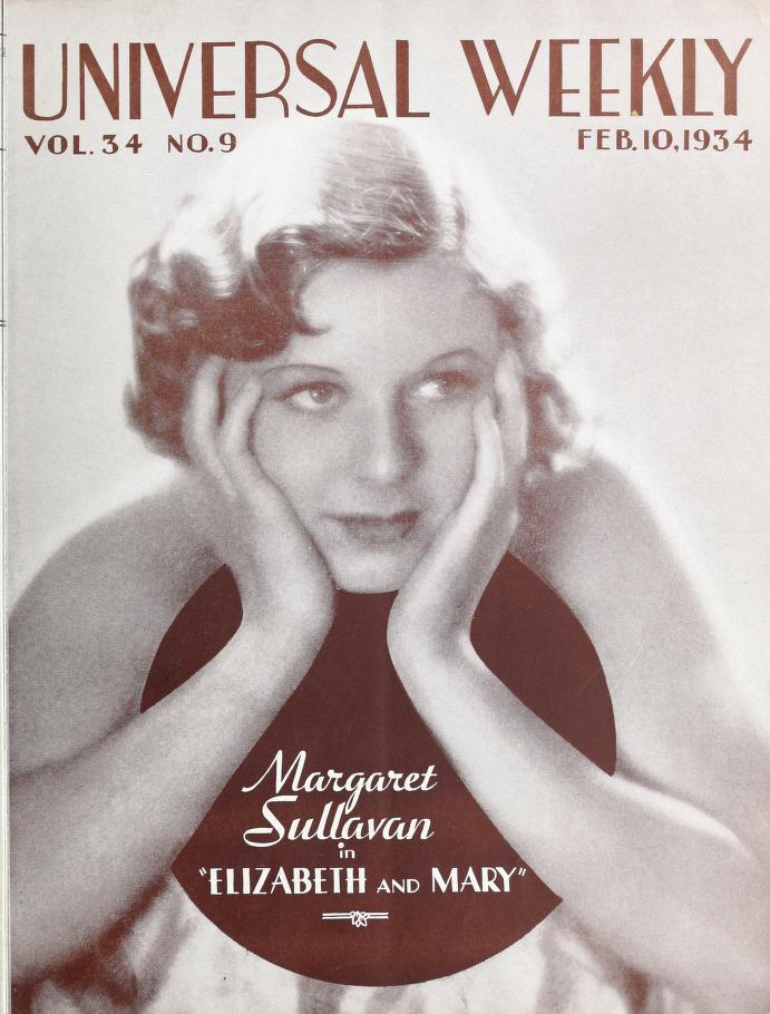 UNIVERSAL WEEKLY magazine side cover  Vol 34 # 9 10 February 1934