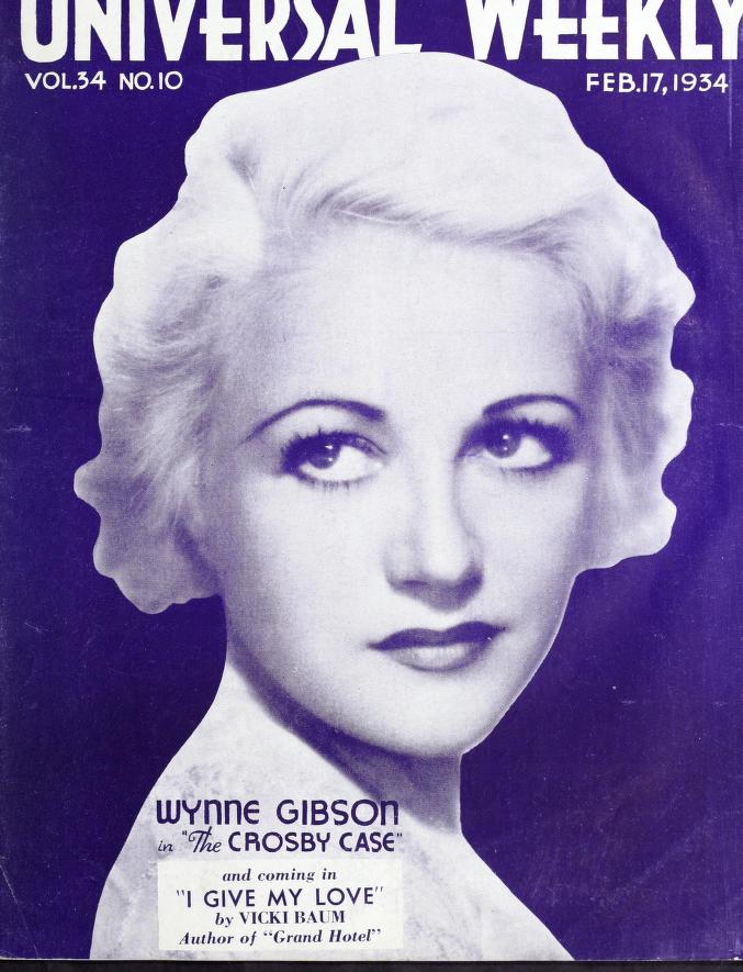 UNIVERSAL WEEKLY magazine side cover  Vol 34 # 10 17 February 1934