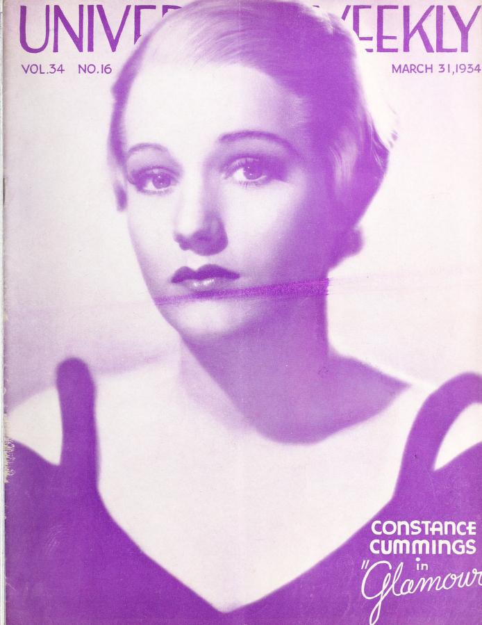 UNIVERSAL WEEKLY magazine side cover  Vol 34 # 16 31 March 1934