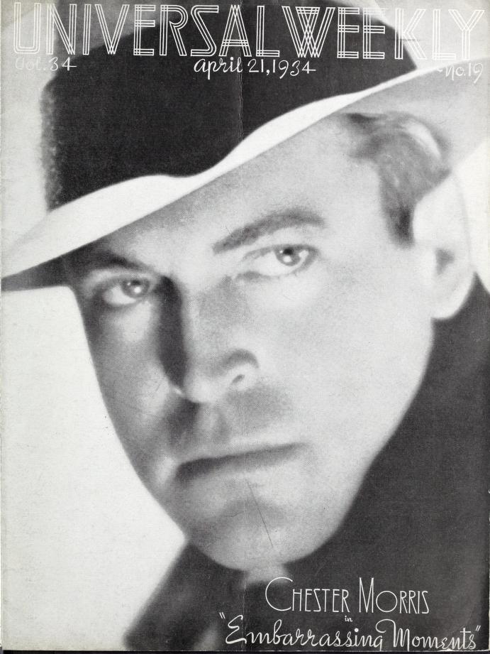 UNIVERSAL WEEKLY magazine side cover  Vol 34 # 19 21 April 1934