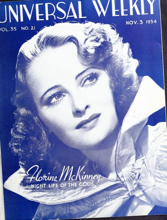 UNIVERSAL WEEKLY magazine side cover  Vol 35 # 21 3 November 1934