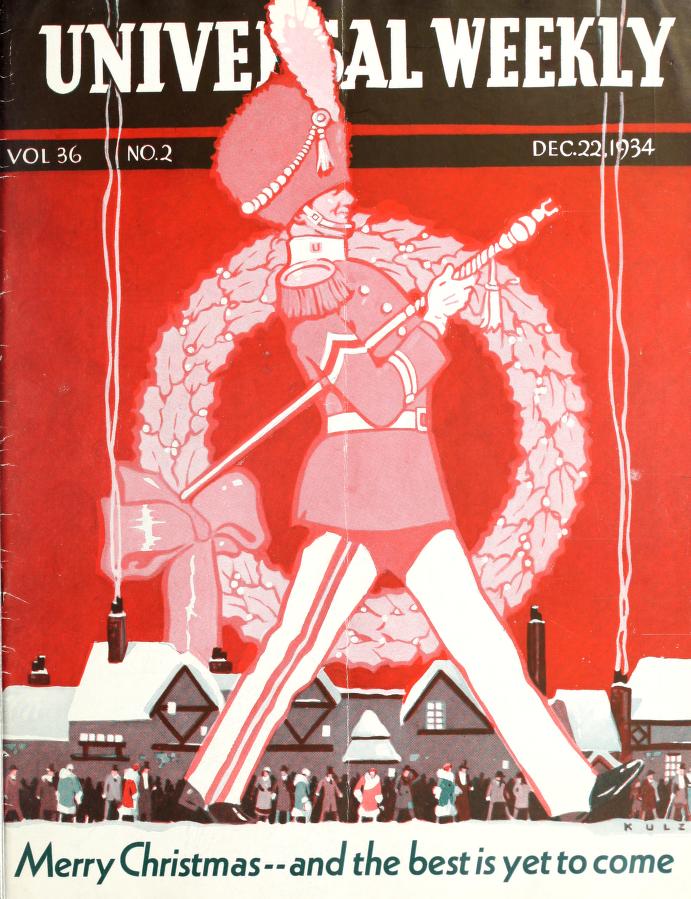 UNIVERSAL WEEKLY magazine side cover  Vol 36 # 2 22 December 1934