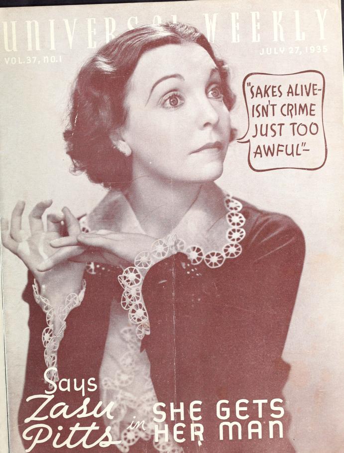 UNIVERSAL WEEKLY magazine side cover  Vol 37 # 1 27 July 1935