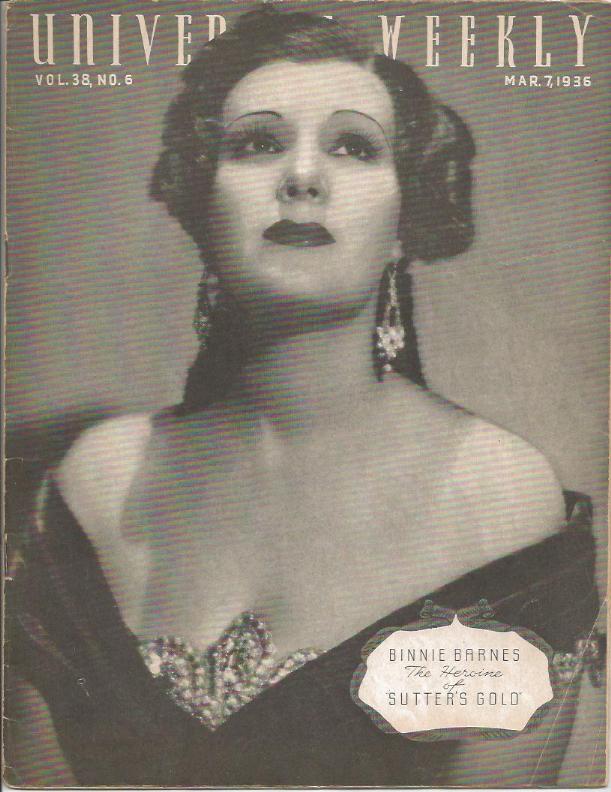 UNIVERSAL WEEKLY magazine side cover  Vol 38 # 6 7 March 1936