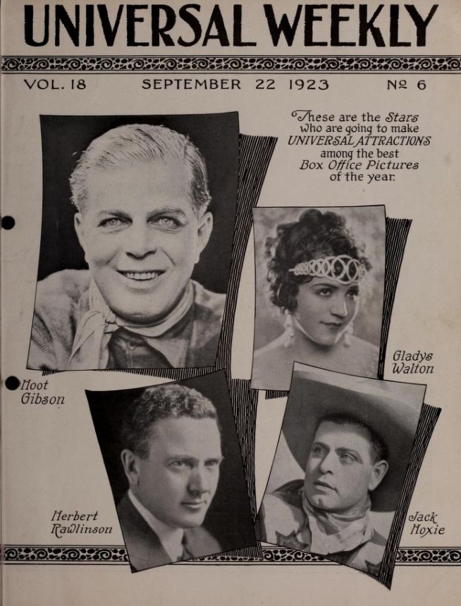 UNIVERSAL WEEKLY magazine side cover 22 September 1923