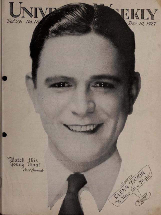 UNIVERSAL WEEKLY magazine side cover 10 December 1927
