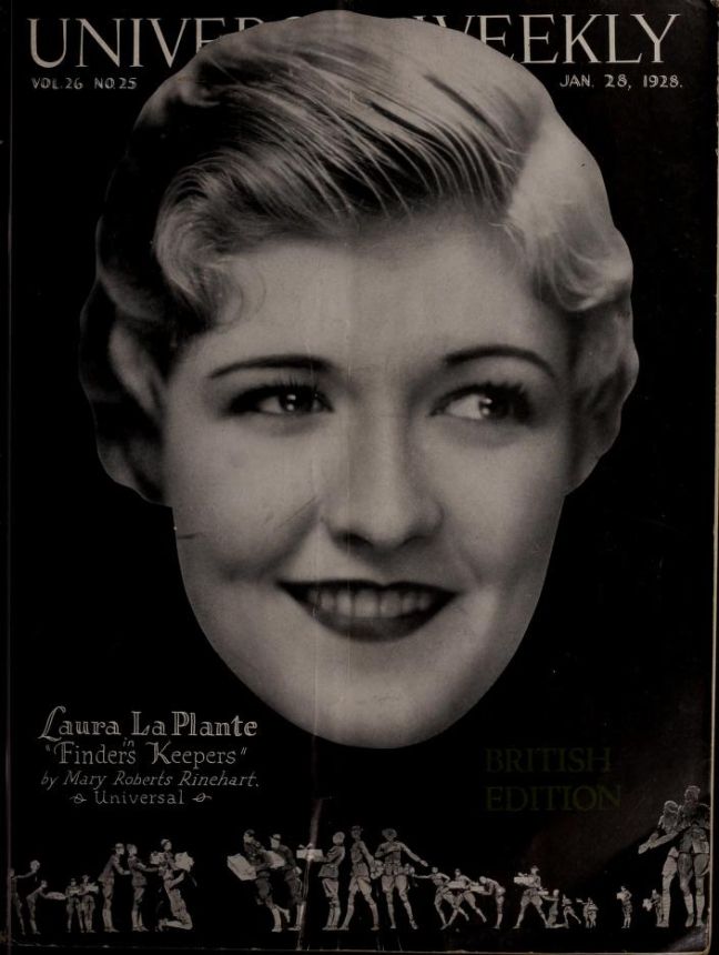 UNIVERSAL WEEKLY magazine side cover 28 January 1928
