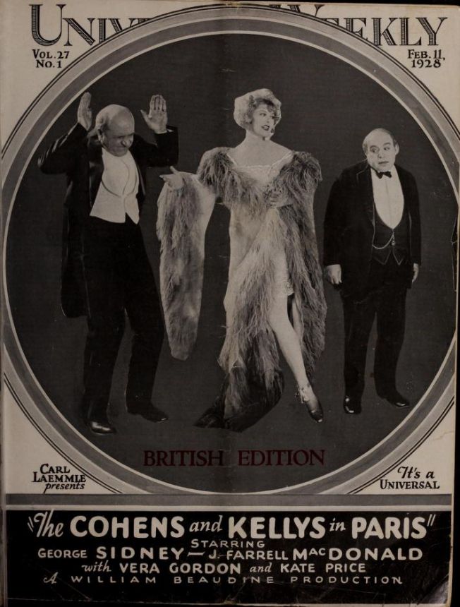 UNIVERSAL WEEKLY magazine side cover 11 February 1928