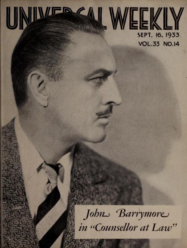 UNIVERSAL WEEKLY magazine side cover 16 September 1933