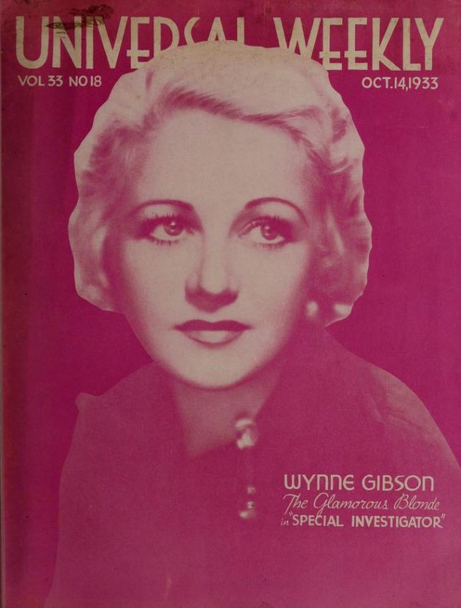 UNIVERSAL WEEKLY magazine side cover 14 October 1933