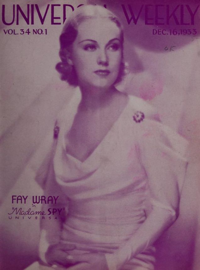 UNIVERSAL WEEKLY magazine side cover 16 December 1933