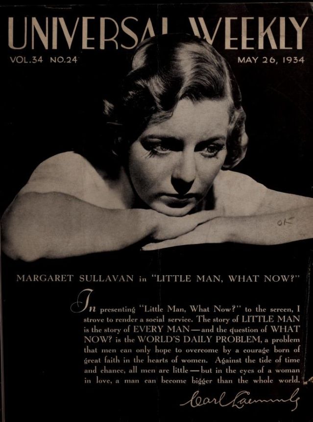 UNIVERSAL WEEKLY magazine side cover 26 May 1934