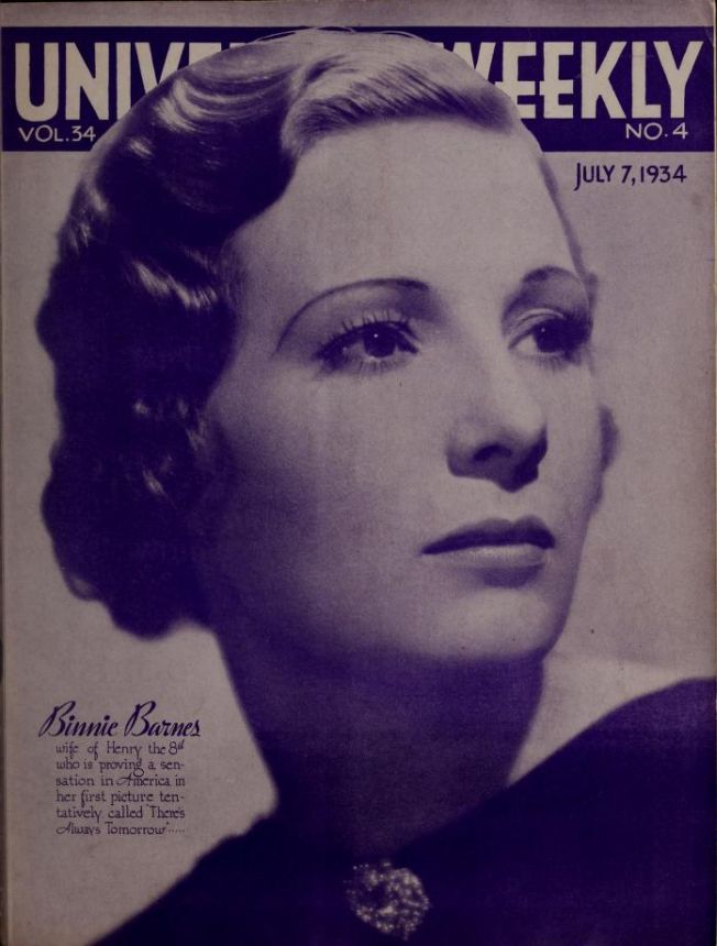UNIVERSAL WEEKLY magazine side cover 7 July 1934