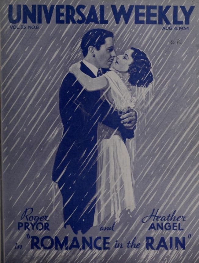 UNIVERSAL WEEKLY magazine side cover 4 August 1934