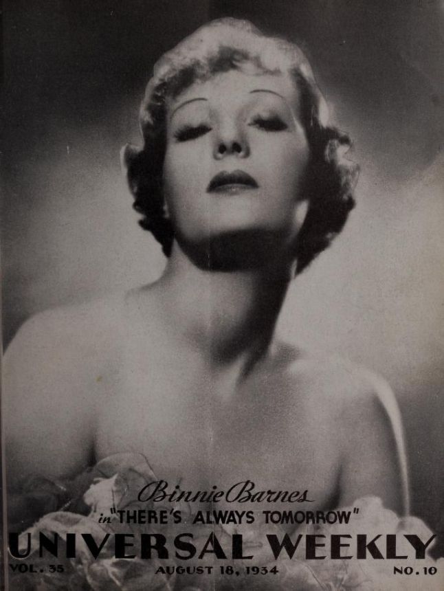 UNIVERSAL WEEKLY magazine side cover 18 August 1934