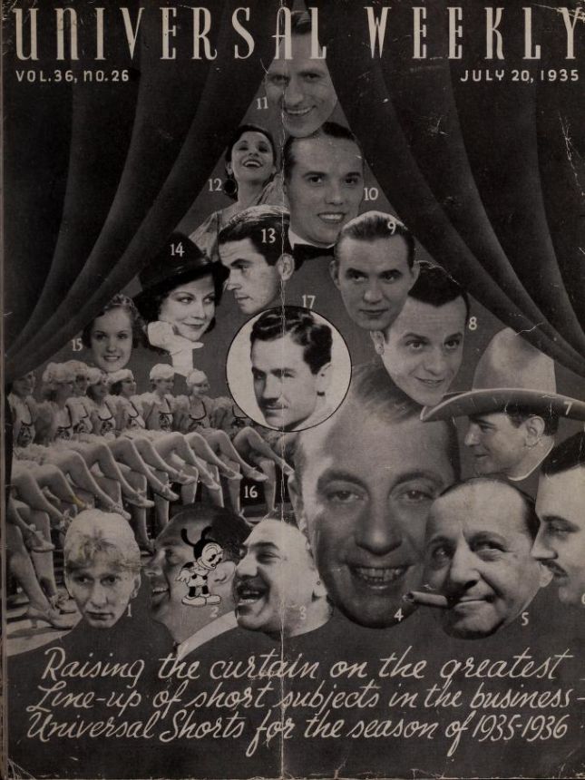 UNIVERSAL WEEKLY magazine side cover 20 July 1935