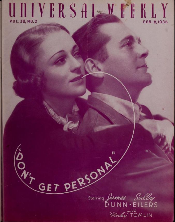 UNIVERSAL WEEKLY magazine side cover 8 February 1936