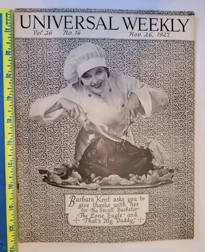UNIVERSAL WEEKLY magazine side cover 26 November 1927