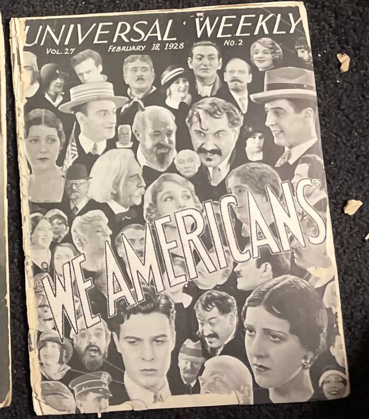 UNIVERSAL WEEKLY magazine side cover 18 February 1928