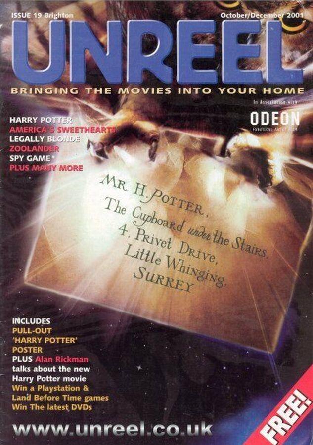 UNREEL magazine side cover Issue 18 October/November/December 2001