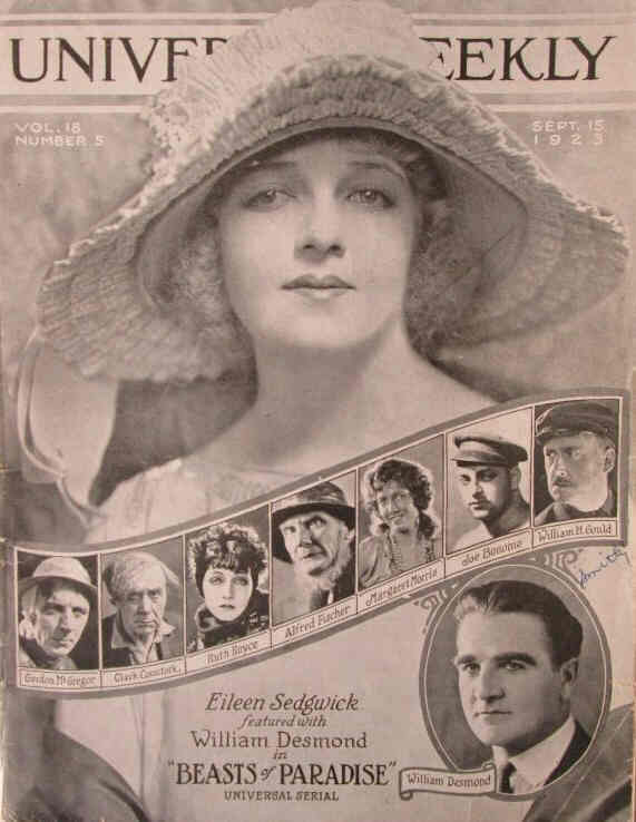 UNIVERSAL WEEKLY magazine side cover 15 September 1923
