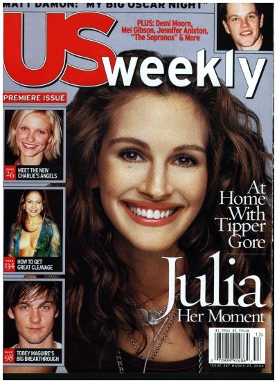 US WEEKLY magazine side cover Issue 267 27 March 2000