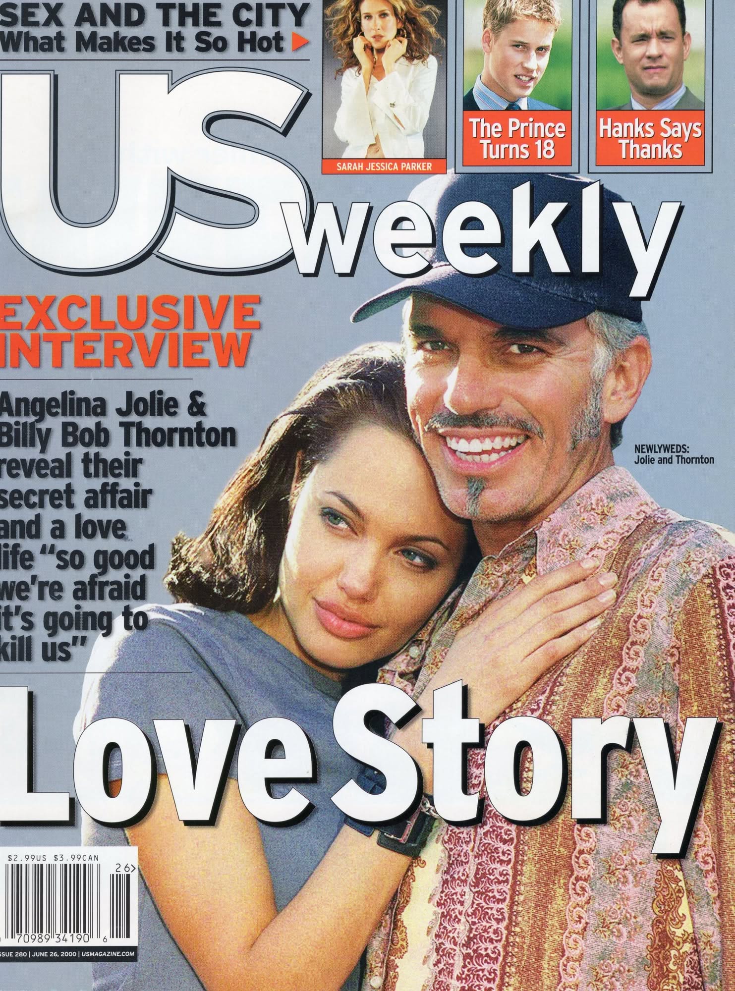 US WEEKLY magazine side cover Issue 280 26 June 2000