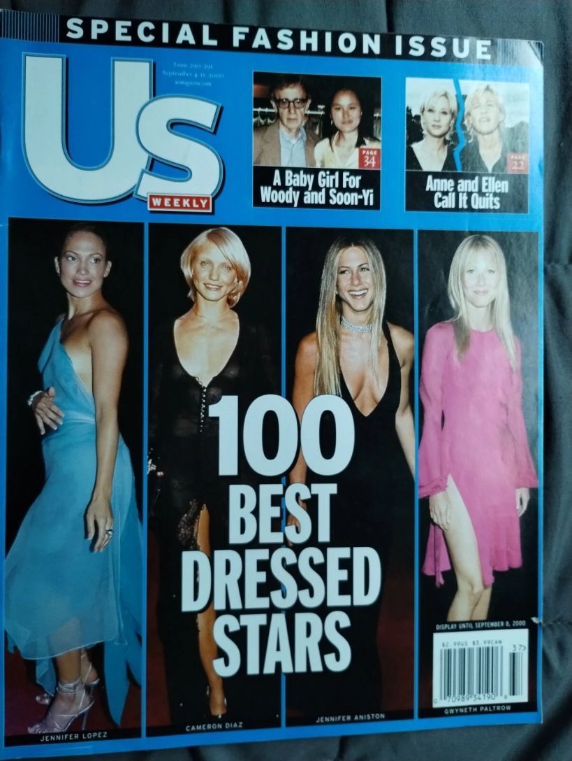 US WEEKLY magazine side cover Issue 290/291 4/11 September 2000