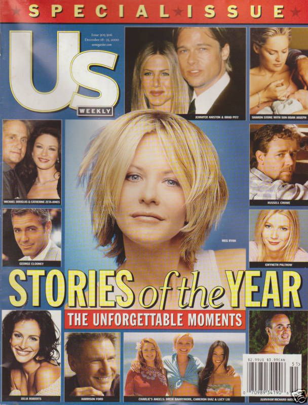 US WEEKLY magazine side cover Issue 305/306 18 December 2000
