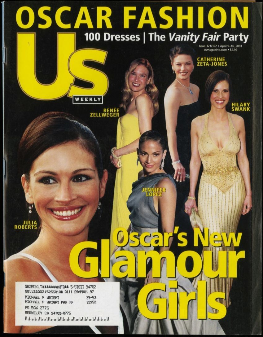 US WEEKLY magazine side cover Issue 321/322 9/16 April 2001