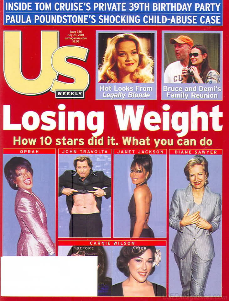 US WEEKLY magazine side cover Issue 336 23 July 2001
