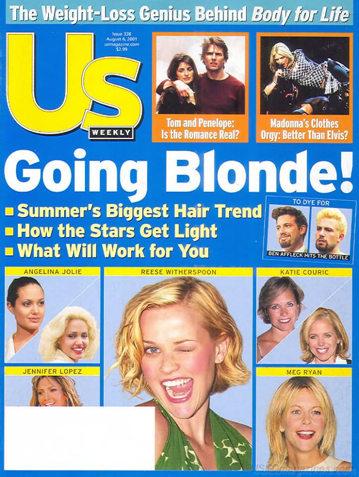 US WEEKLY magazine side cover Issue 338 6 August 2001